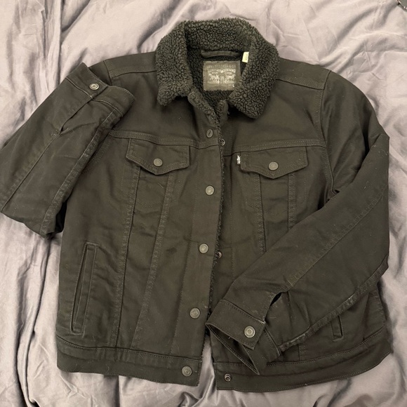 Levi's Women's Original Sherpa Trucker Jacket Black Size Large - Picture 2 of 9